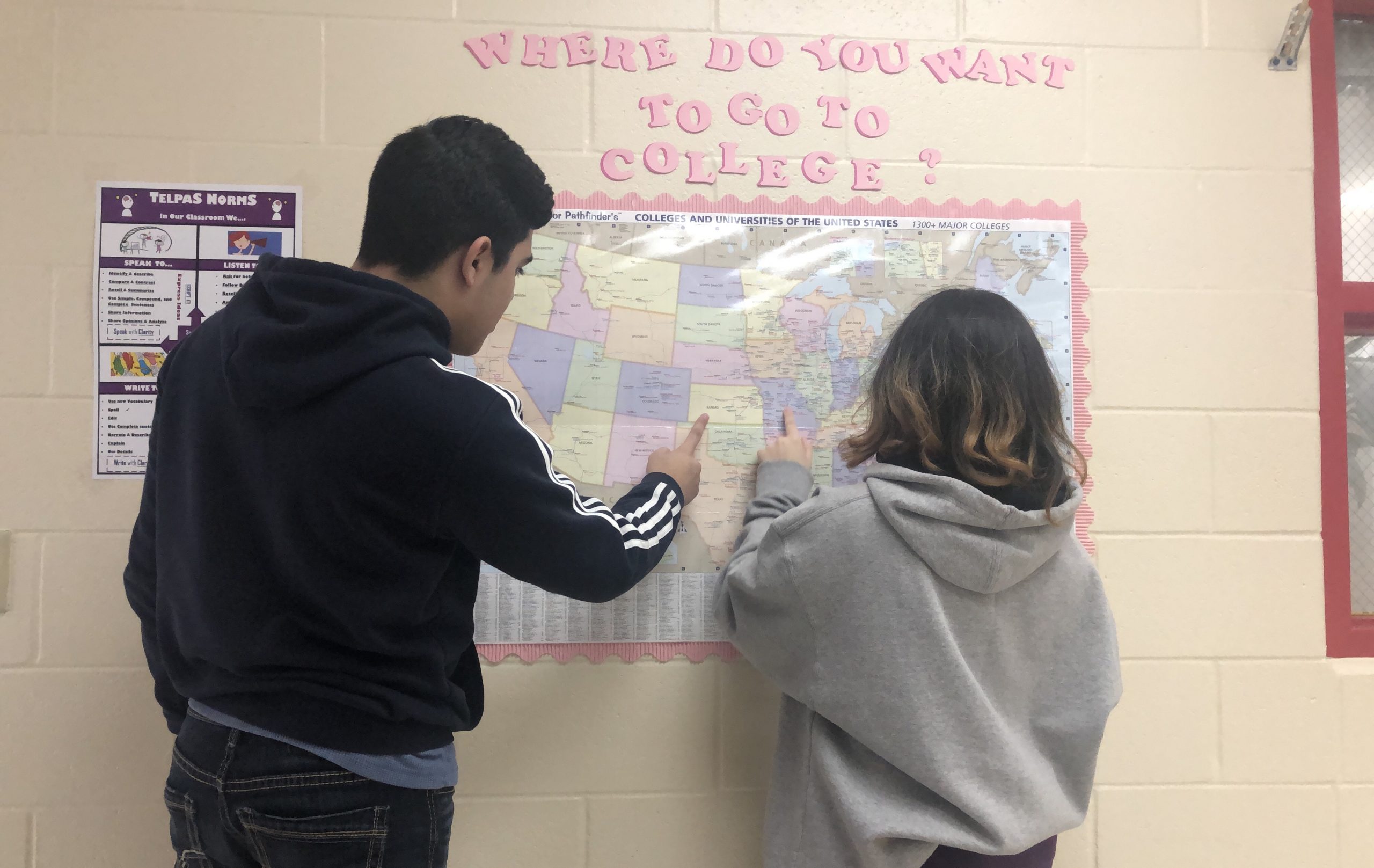 College students discussing their future